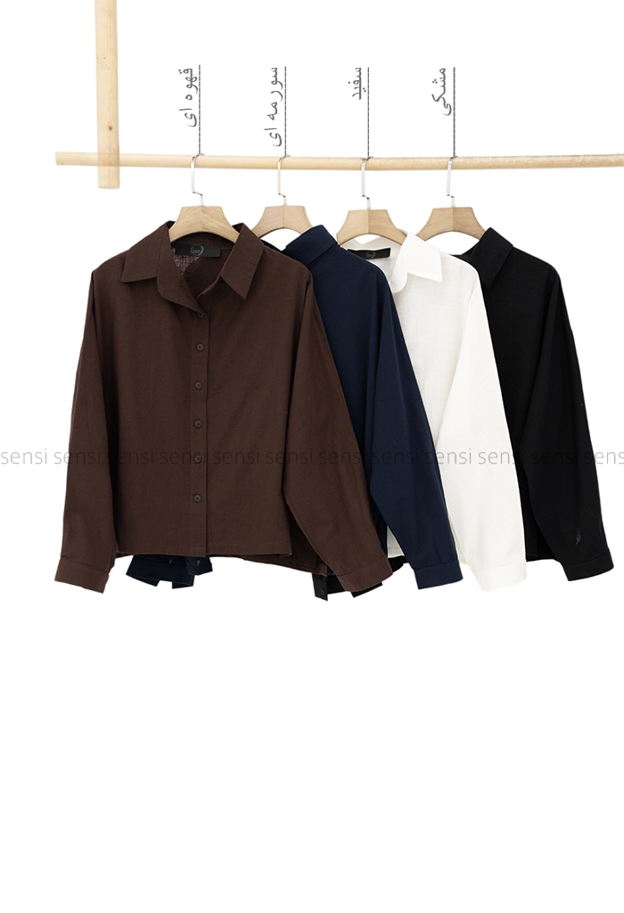 شومیز کراپ بغل دکمه کد1005301